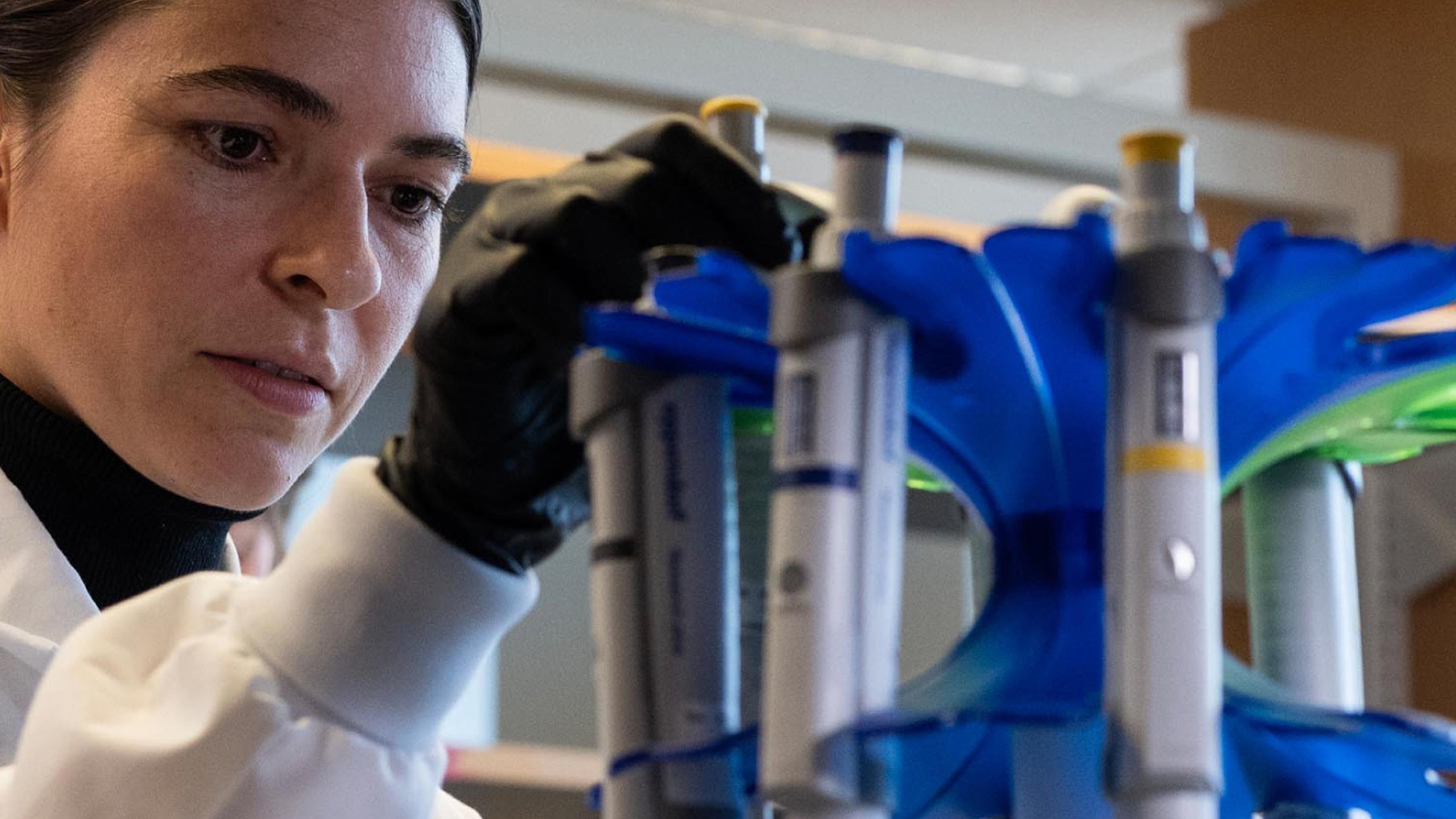 Researcher working in a lab