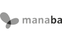 Manaba: logo in greyscale