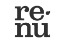 Renu: logo in greyscale