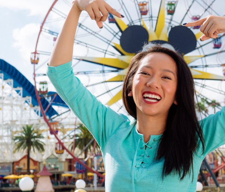 Fan at Disney World wearing ears