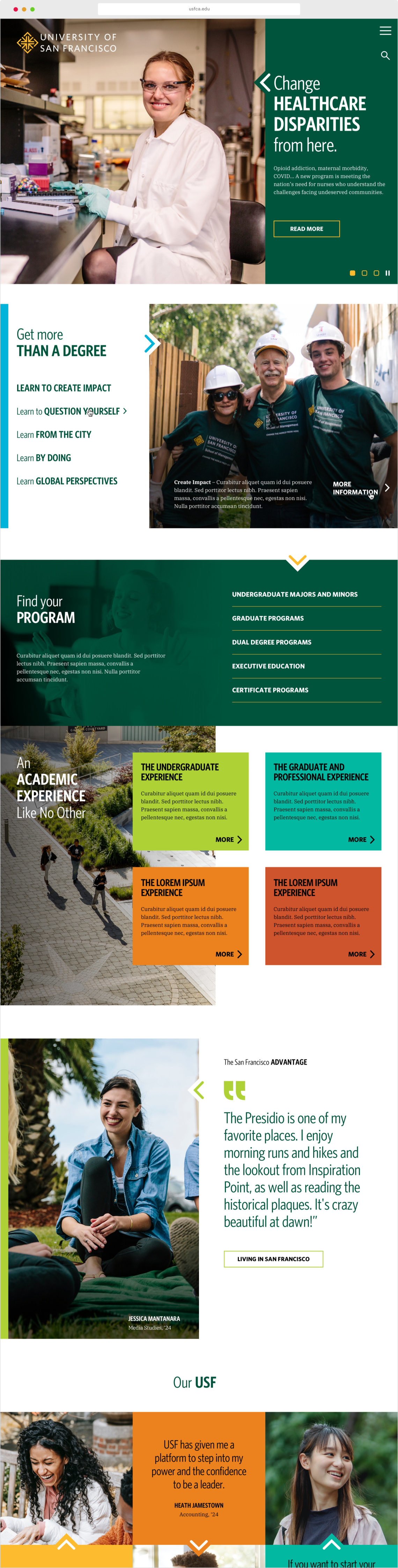 University of San Francisco home page