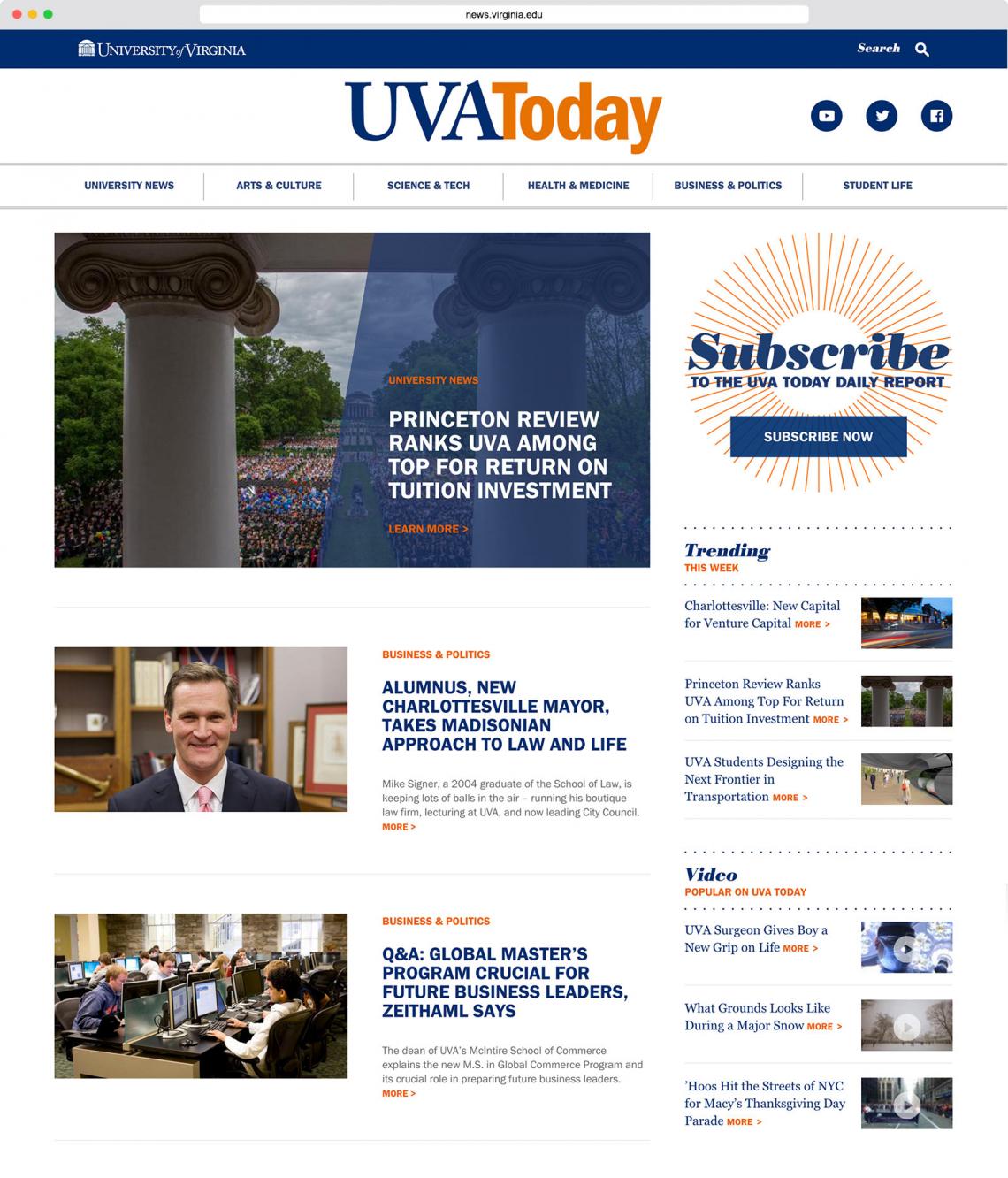 UVA Today Homepage